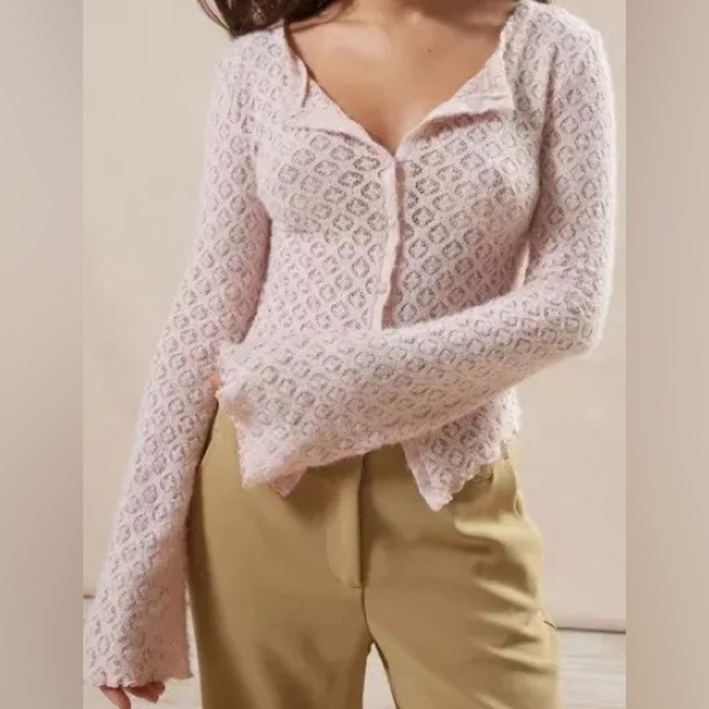Pink Button Up Cardigan